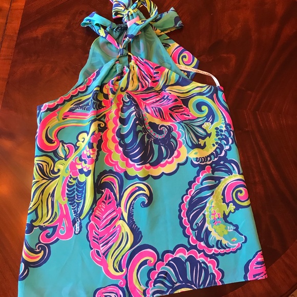 Lilly Pulitzer Tops - Lilly Pulitzer Silk Racer with Tie